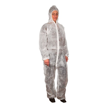 BESÖKSOVERALL NON WOVEN VIT STL L/XL
